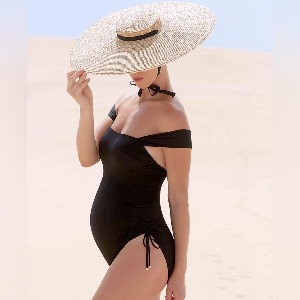 Cache Coeur Toscane maternity swimwear black